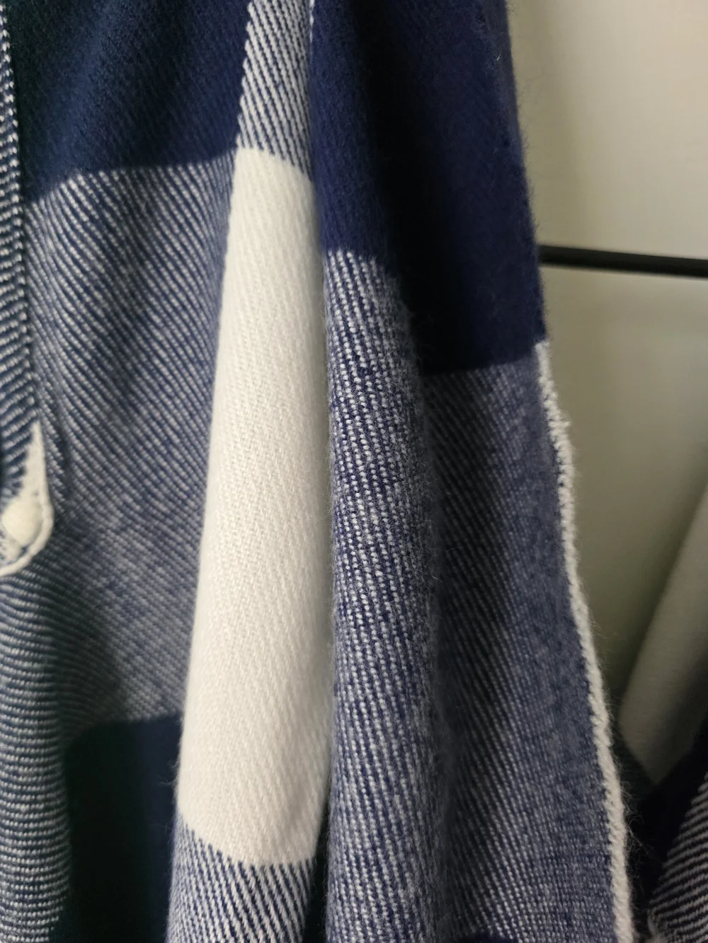 J.Crew Plaid Cape Scarf Poncho Wrap with Armholes Blue and White Buffalo Plaid